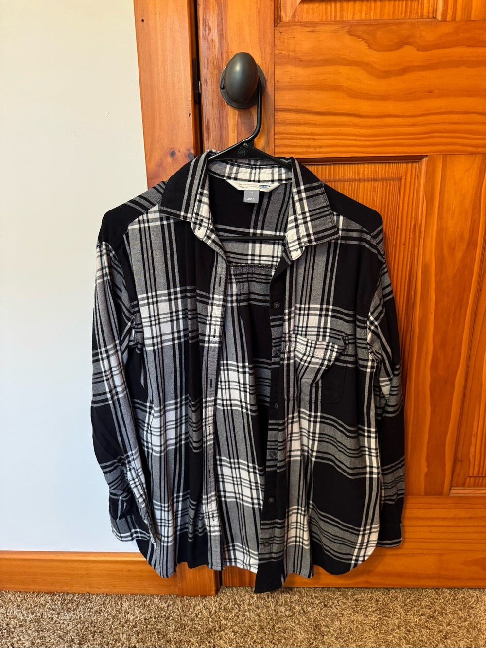 Black & White Plaid Button-Up Shirt